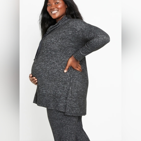 Motherhood Maternity Brushed Hacci Cowl Neck Hi Lo Sweater Gray Size S Small - Picture 6 of 15
